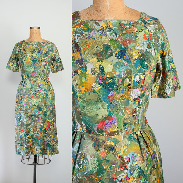 1960s Painterly Dress