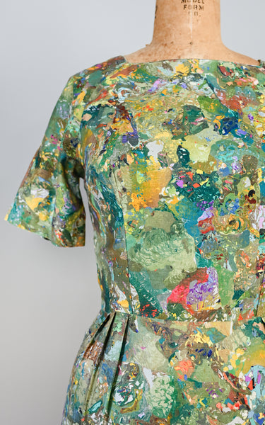 1960s Painterly Dress