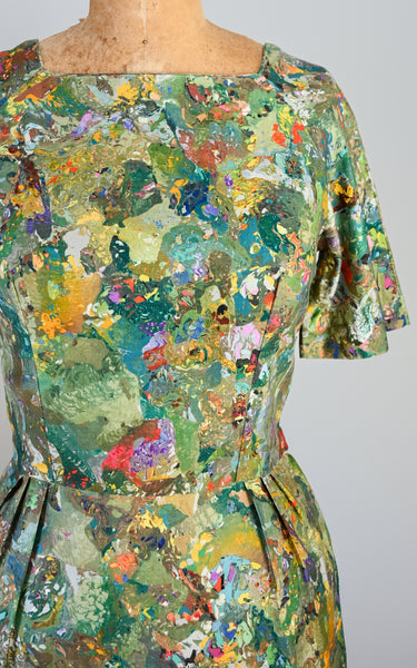 1960s Painterly Dress